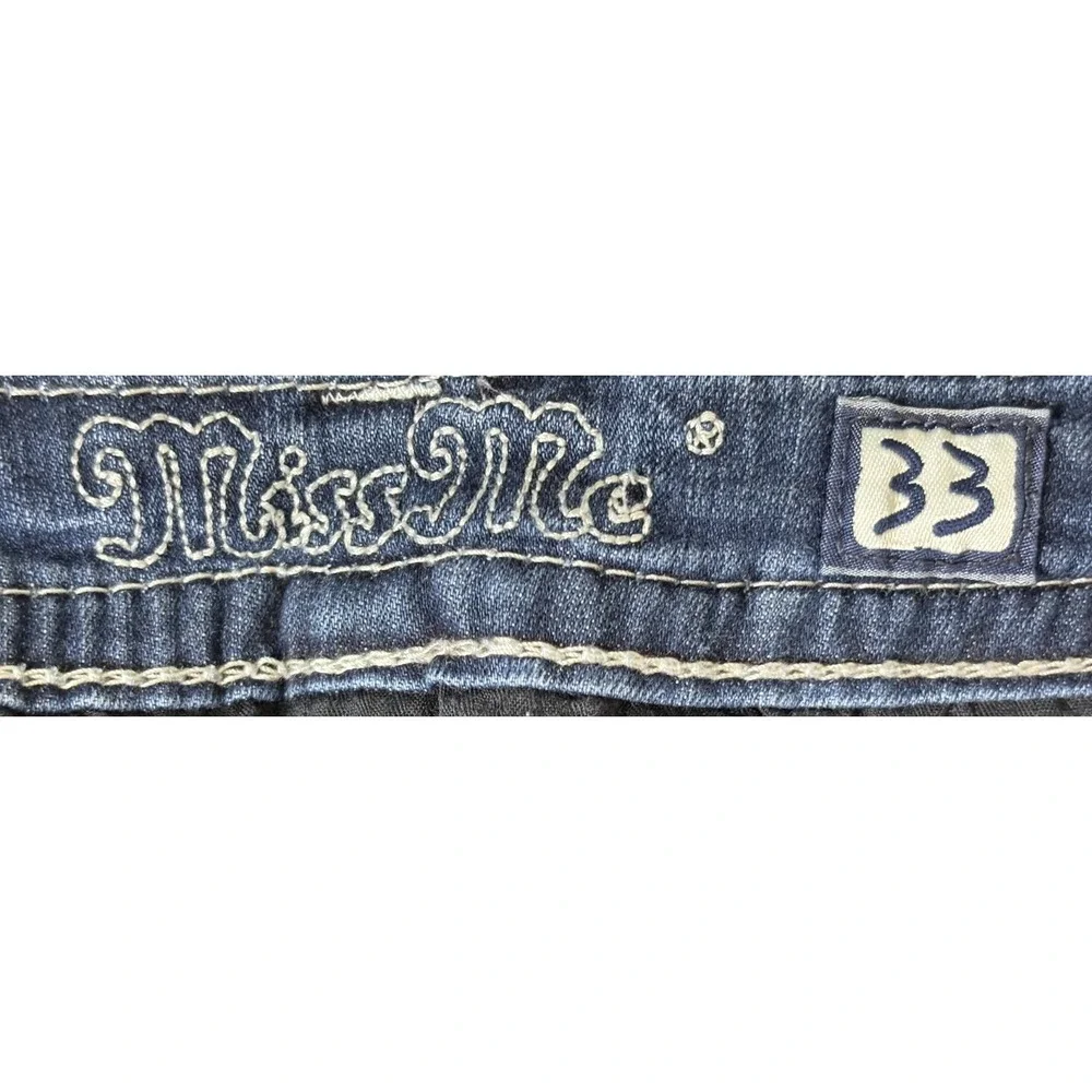 Miss Me Bootcut Jeans 33x33 Low Rise Embellished Pocket Y2K Womens Denim Chic